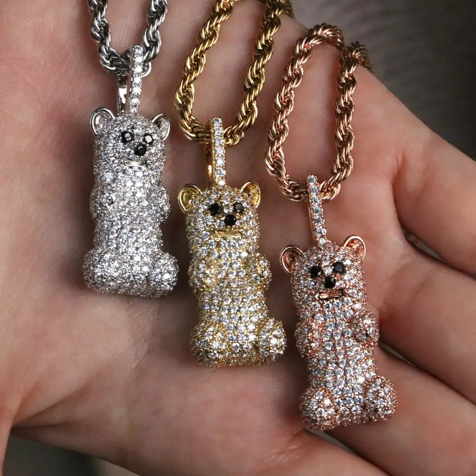 Gold Filled Mama Teddy Gummy Bear Pendant