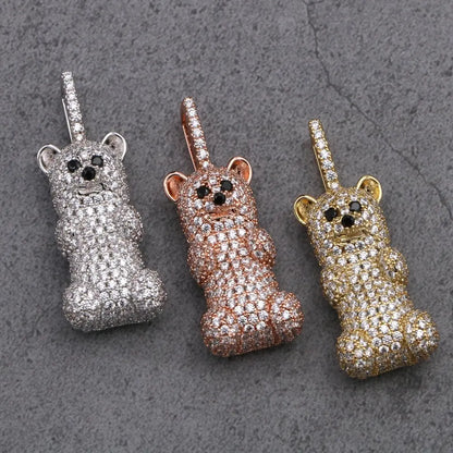 Gold Filled Mama Teddy Gummy Bear Pendant