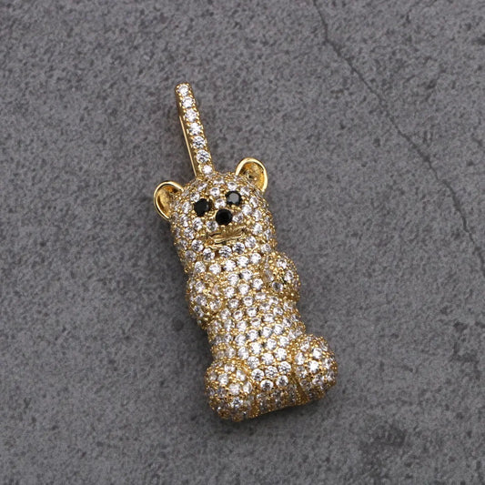 Gold Filled Mama Teddy Gummy Bear Pendant