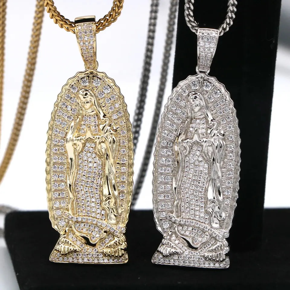 24K Religious Virgin Mary Jewelry Gold Plated