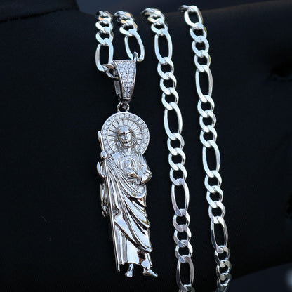 San Judas Pendant - Real 925 Silver