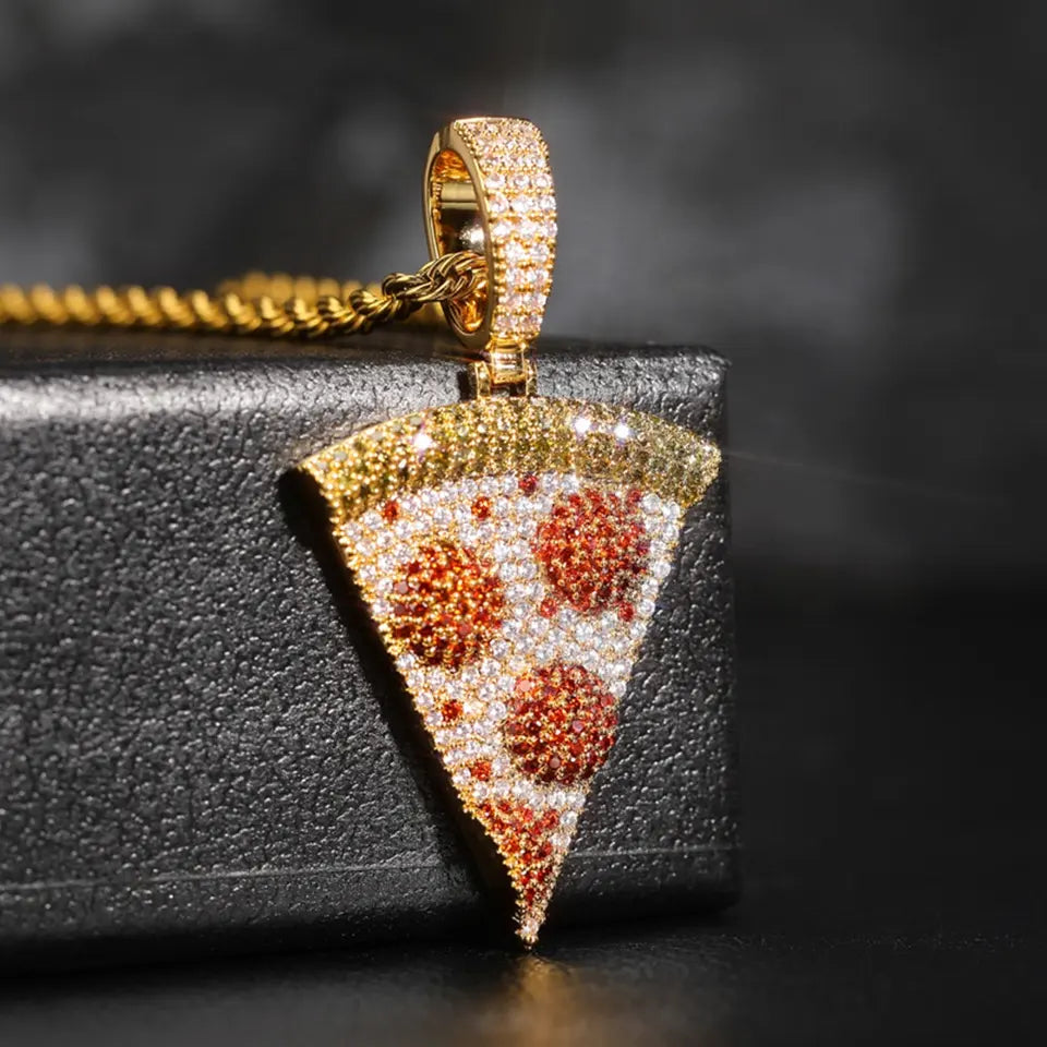 Iced Out Pizza Pendant