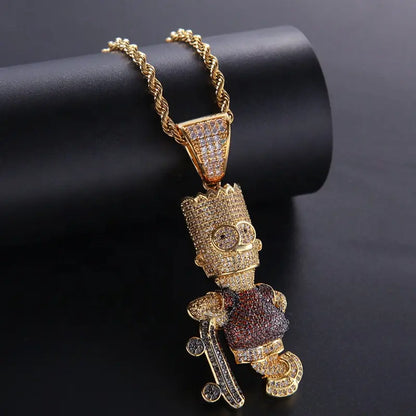 Diamond Cartoon Simpson pendant