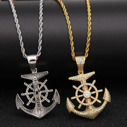 925 anchor opening pendant silver