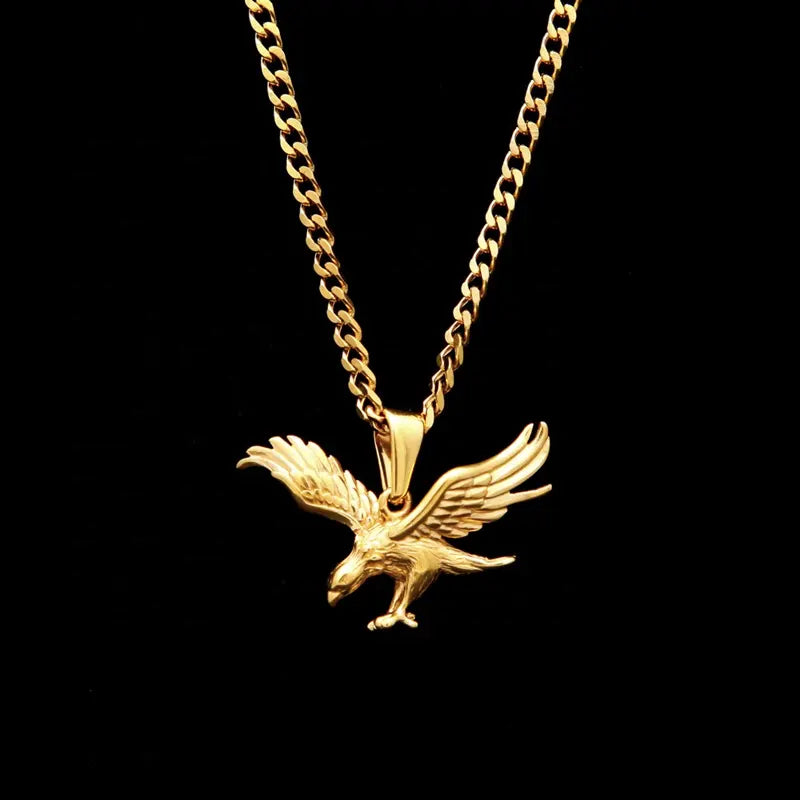 Gold Plated Eagle Gold Pendant Stainless Steel Jewelry