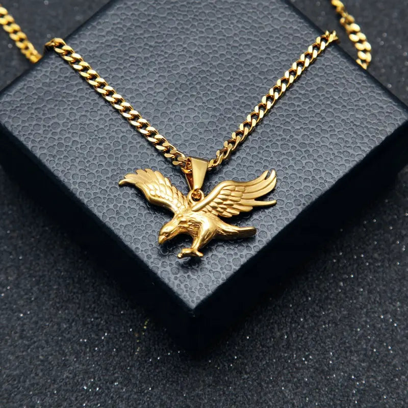 Gold Plated Eagle Gold Pendant Stainless Steel Jewelry