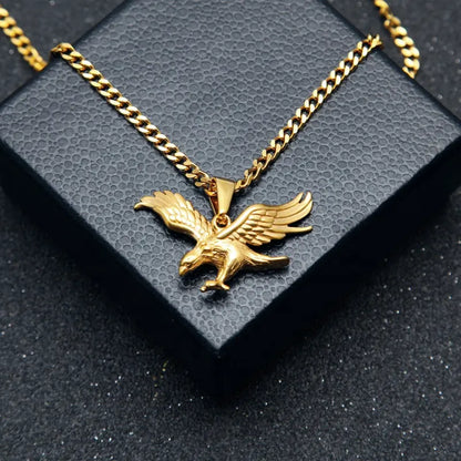 Gold Plated Eagle Gold Pendant Stainless Steel Jewelry