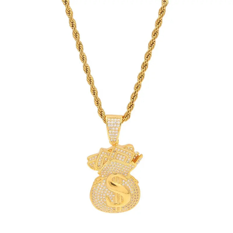 Money Bag Dollar Sign Pendant