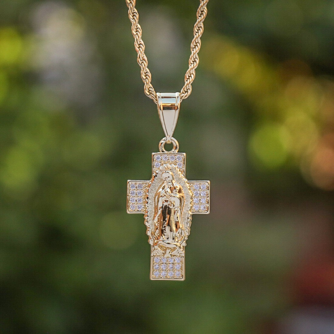 Virgin Mary Cross Necklace