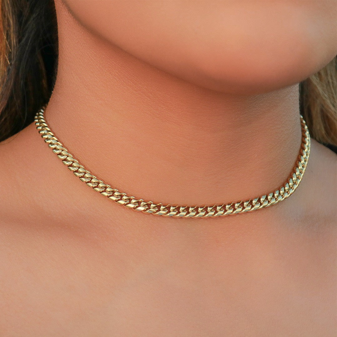 Women's 6mm Miami Cuban Choker - Gold