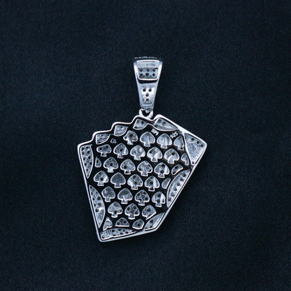 Royal Flush Pendant - Real 925 Silver