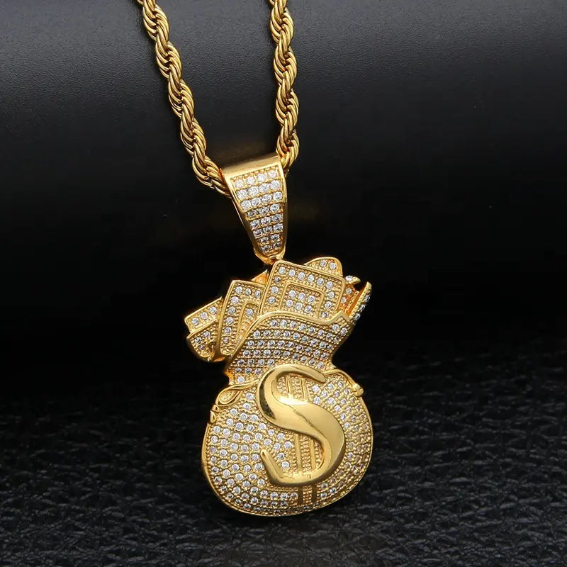 Money Bag Dollar Sign Pendant