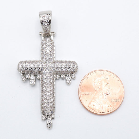 Drip Cross - White Gold