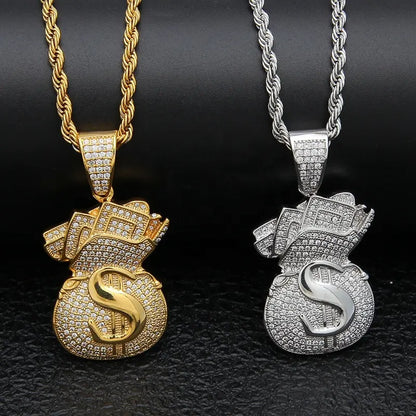 Money Bag Dollar Sign Pendant