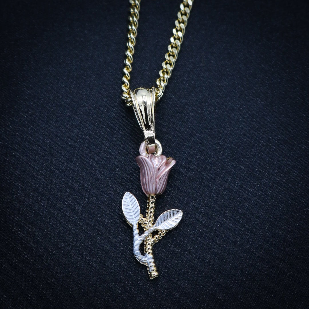 Women's Rose Necklace (3 tone)