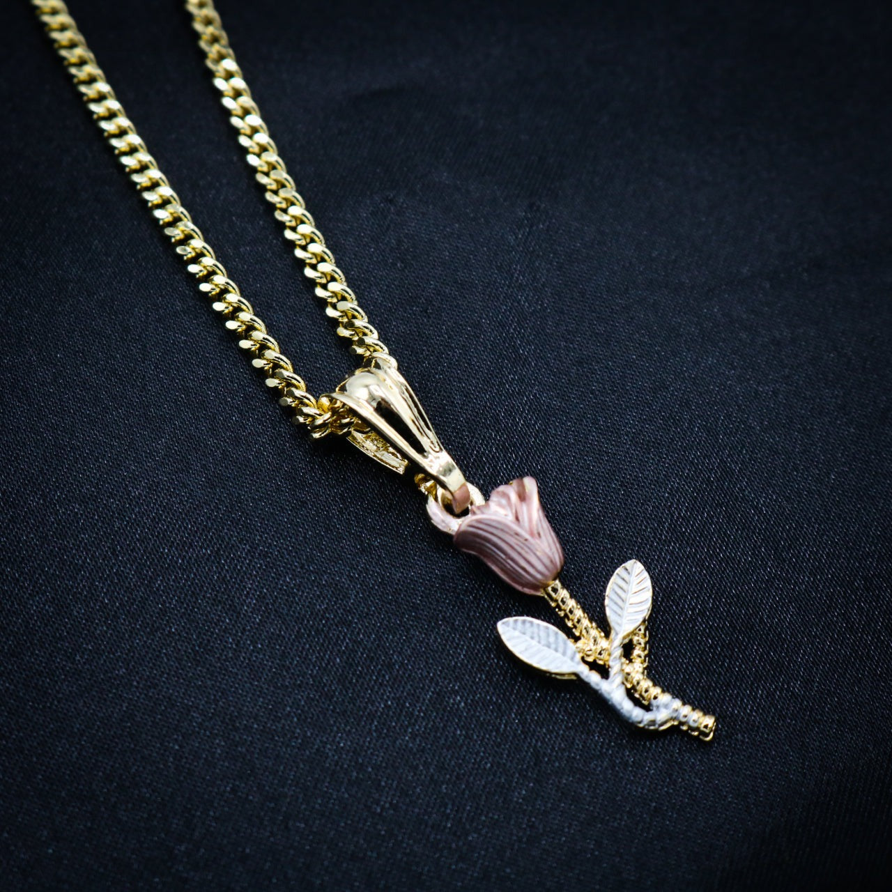 Women's Rose Necklace (3 tone)