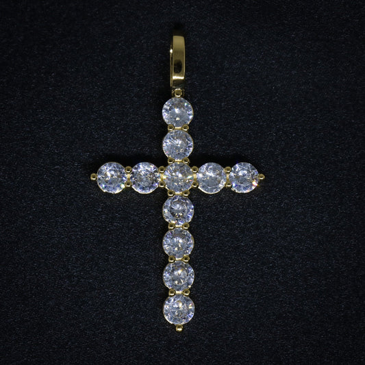 Diamond (Cz) Cross Pendant - Gold