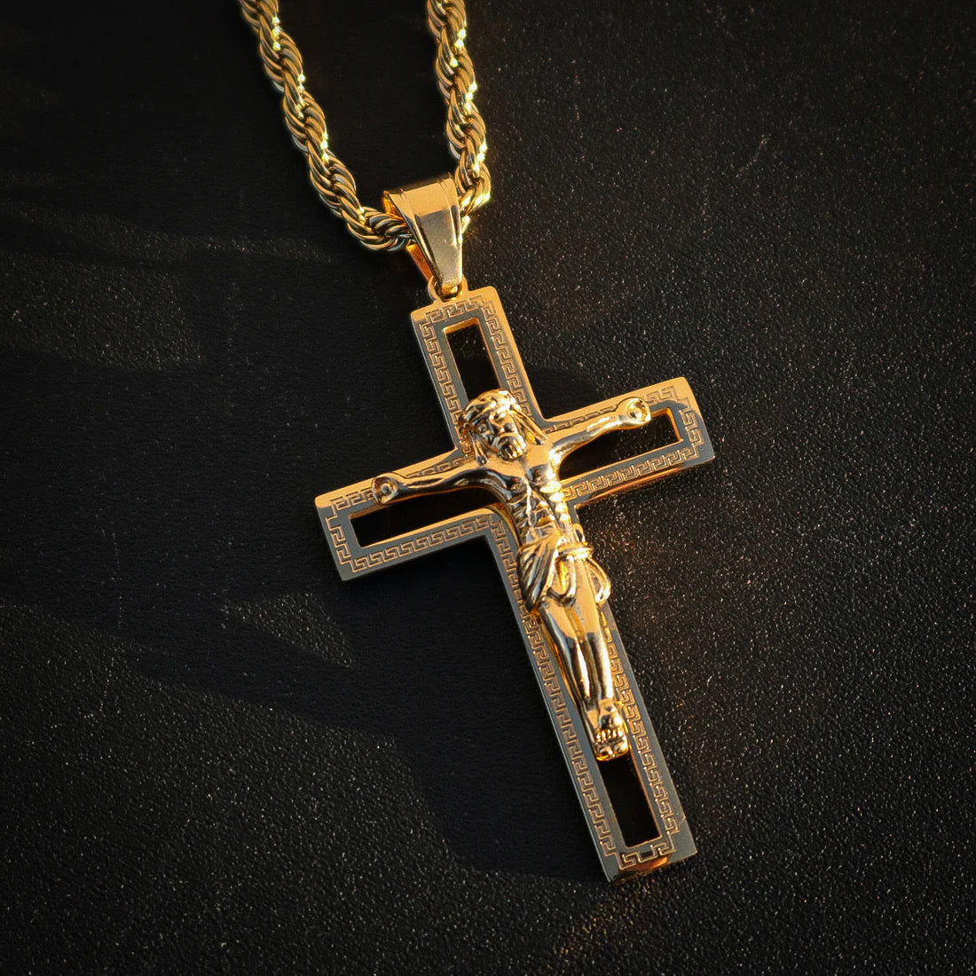 Jesus Crucifix Pendant - Gold