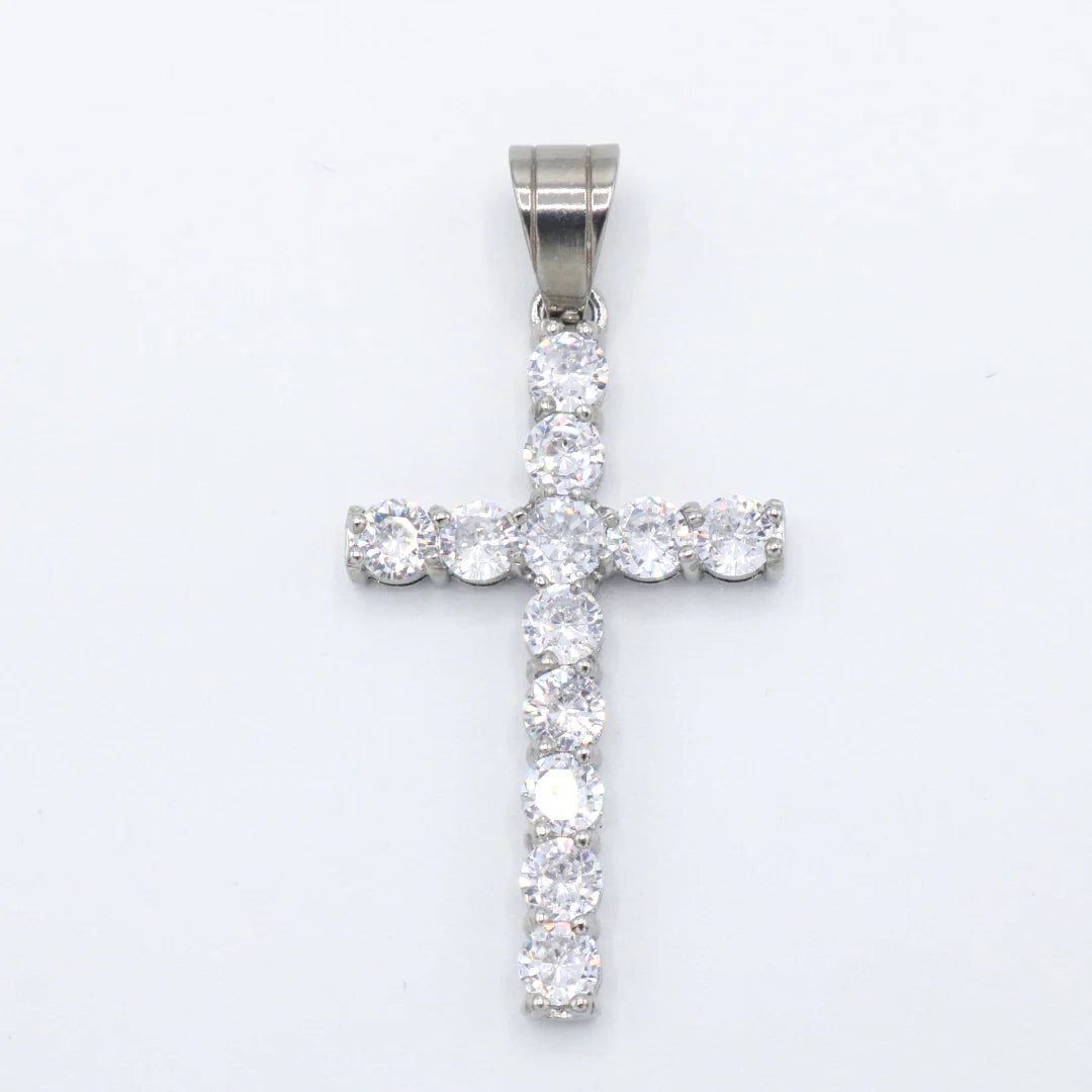 Diamond Cross Pendant - Premium 316L Stainless