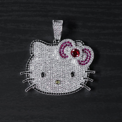 Icy Kitty Pendant - White Gold