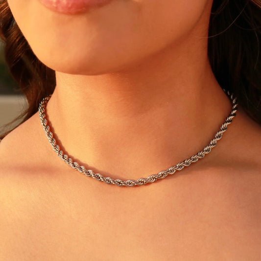 Women's 5mm Rope Necklace - Silver