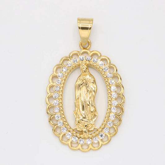 Virgin Mary Pendant with stones