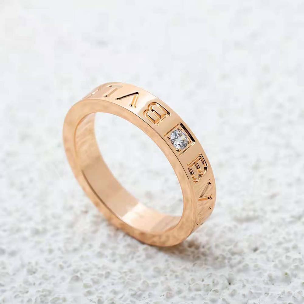 Women Ring 18 KT Rose Gold Ring with Diamond-Gold