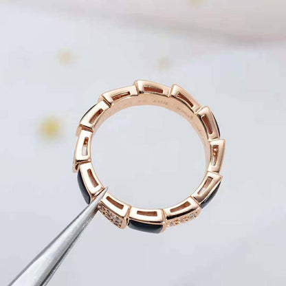 Women Ring in 18 KT Rose Gold-Black