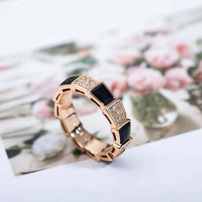 Women Ring in 18 KT Rose Gold-Black