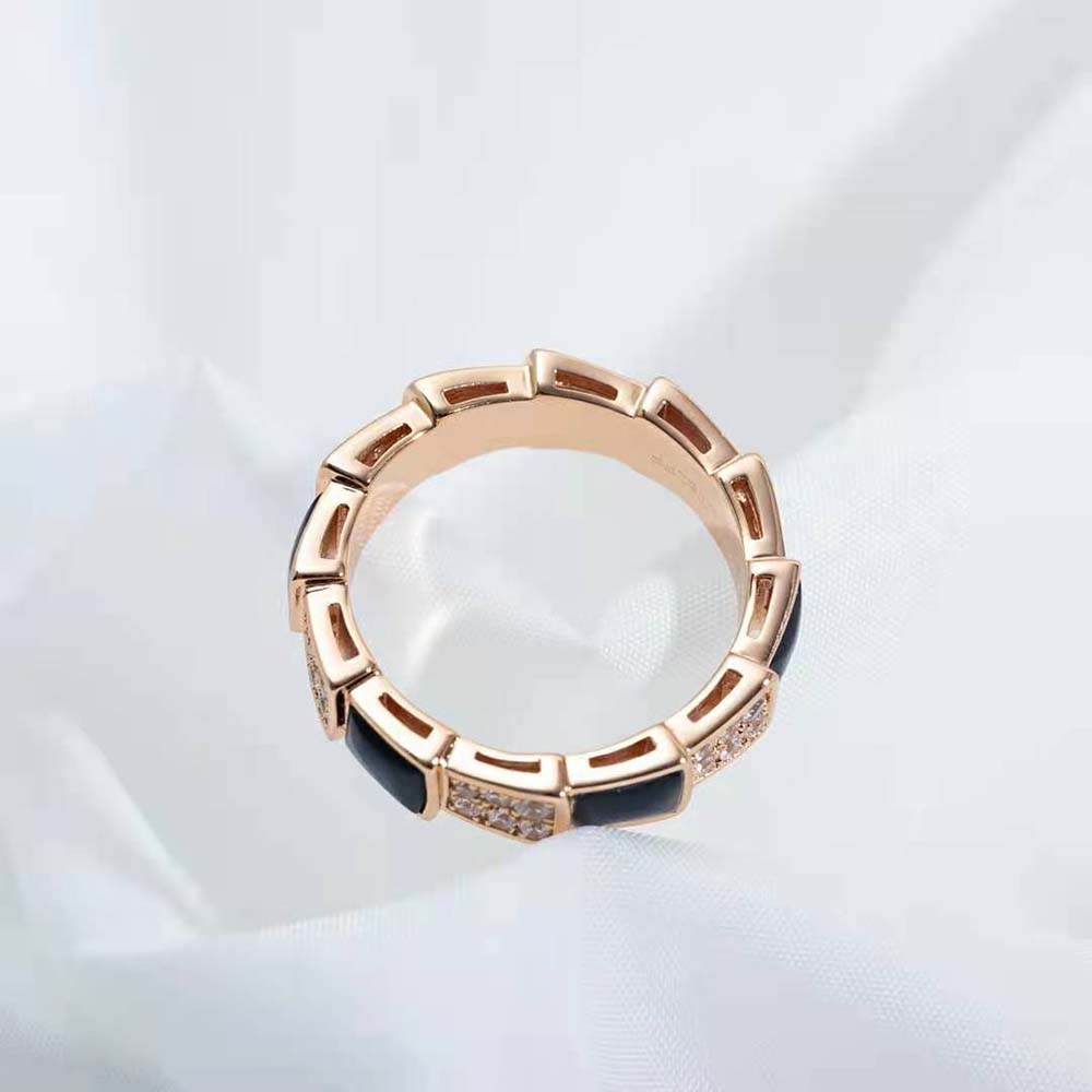 Women Ring in 18 KT Rose Gold-Black