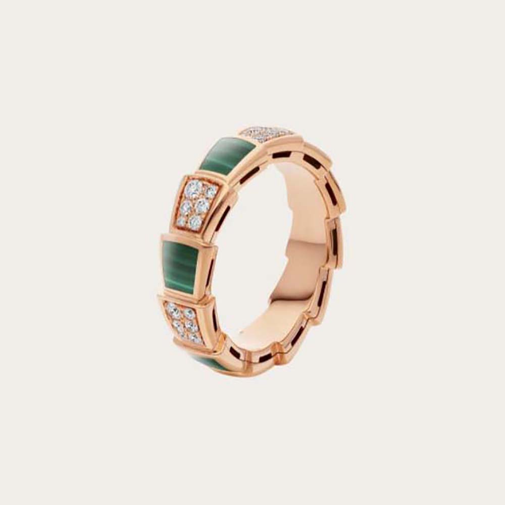 Women Ring in 18 KT Rose Gold-Green