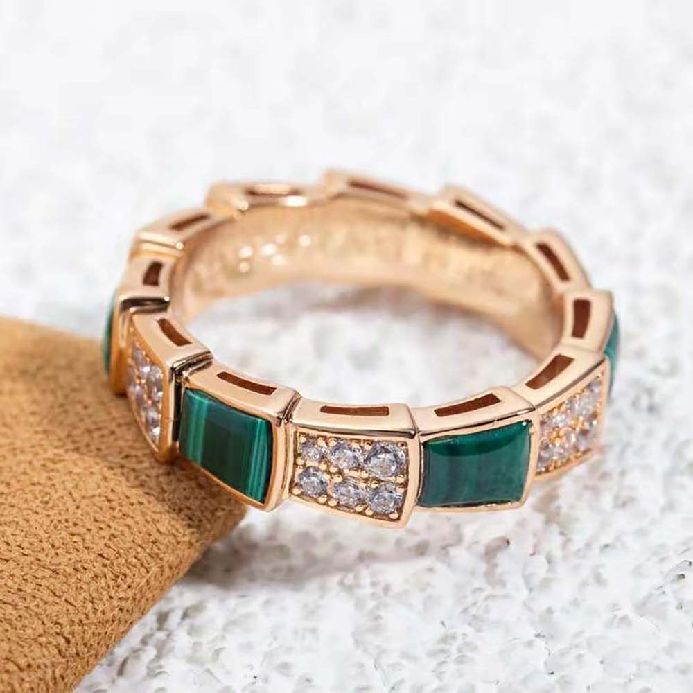 Women Ring in 18 KT Rose Gold-Green