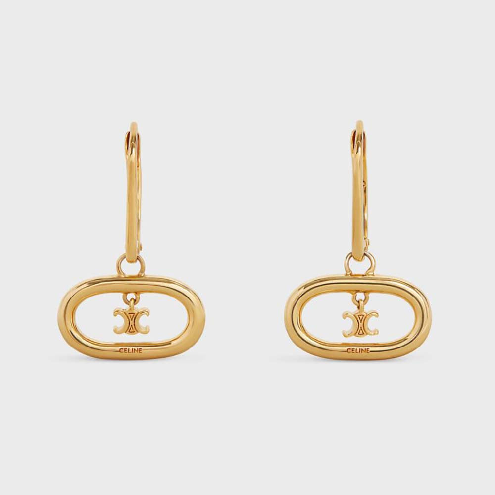 Women Maillon Triomphe Mobile Earrings in Brass with Gold Finish