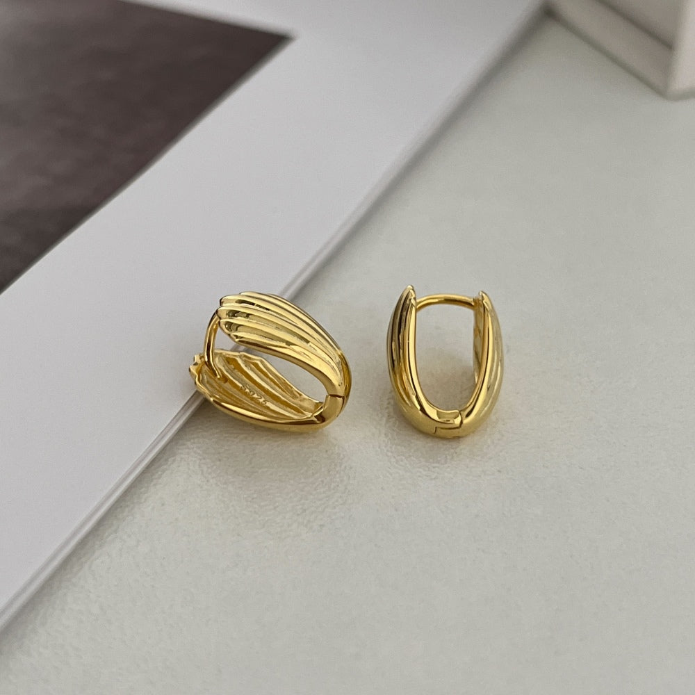 Icedlinks 925 Silver 18K Gold Plated Earrings