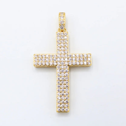 Pave Set Diamond Cross - Gold