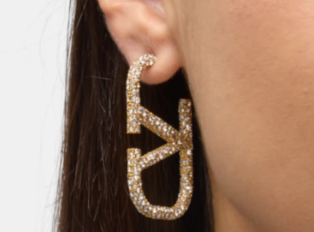 Val encrusted diamond hoops !!