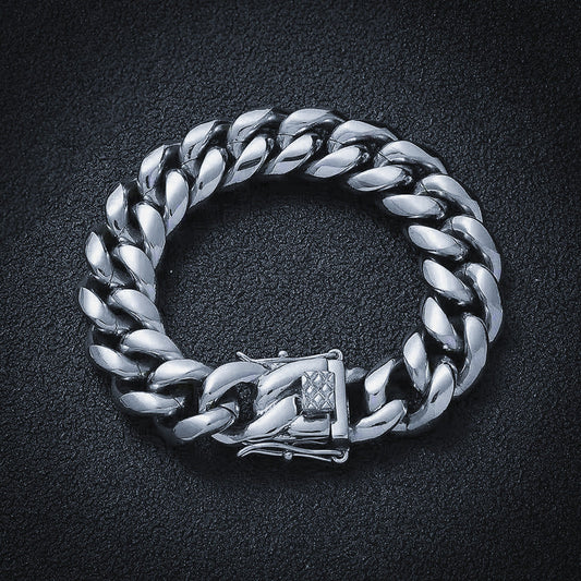 14mm Miami Cuban Bracelet - Silver