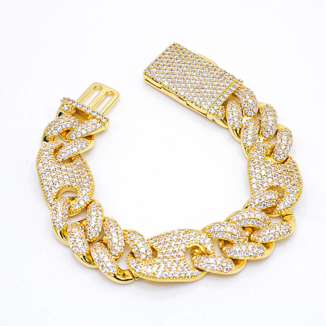 16mm Designer Cuban Link Bracelet - Gold