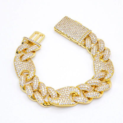 16mm Designer Cuban Link Bracelet - Gold