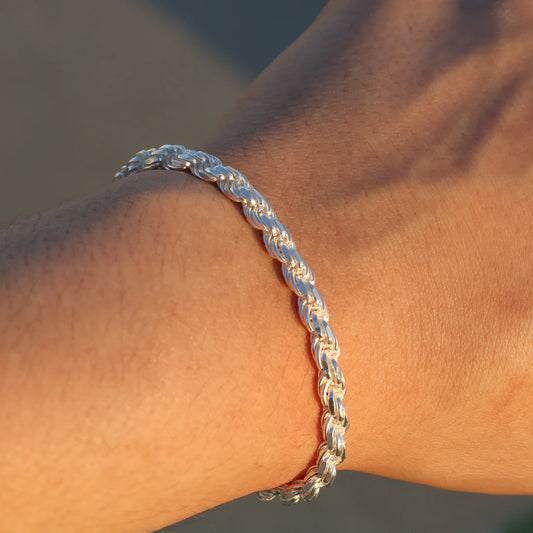 5mm Rope Bracelet - Real 925 Silver