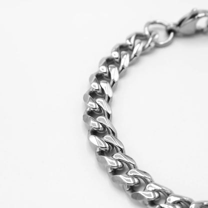 7mm Cuban Bracelet - Silver