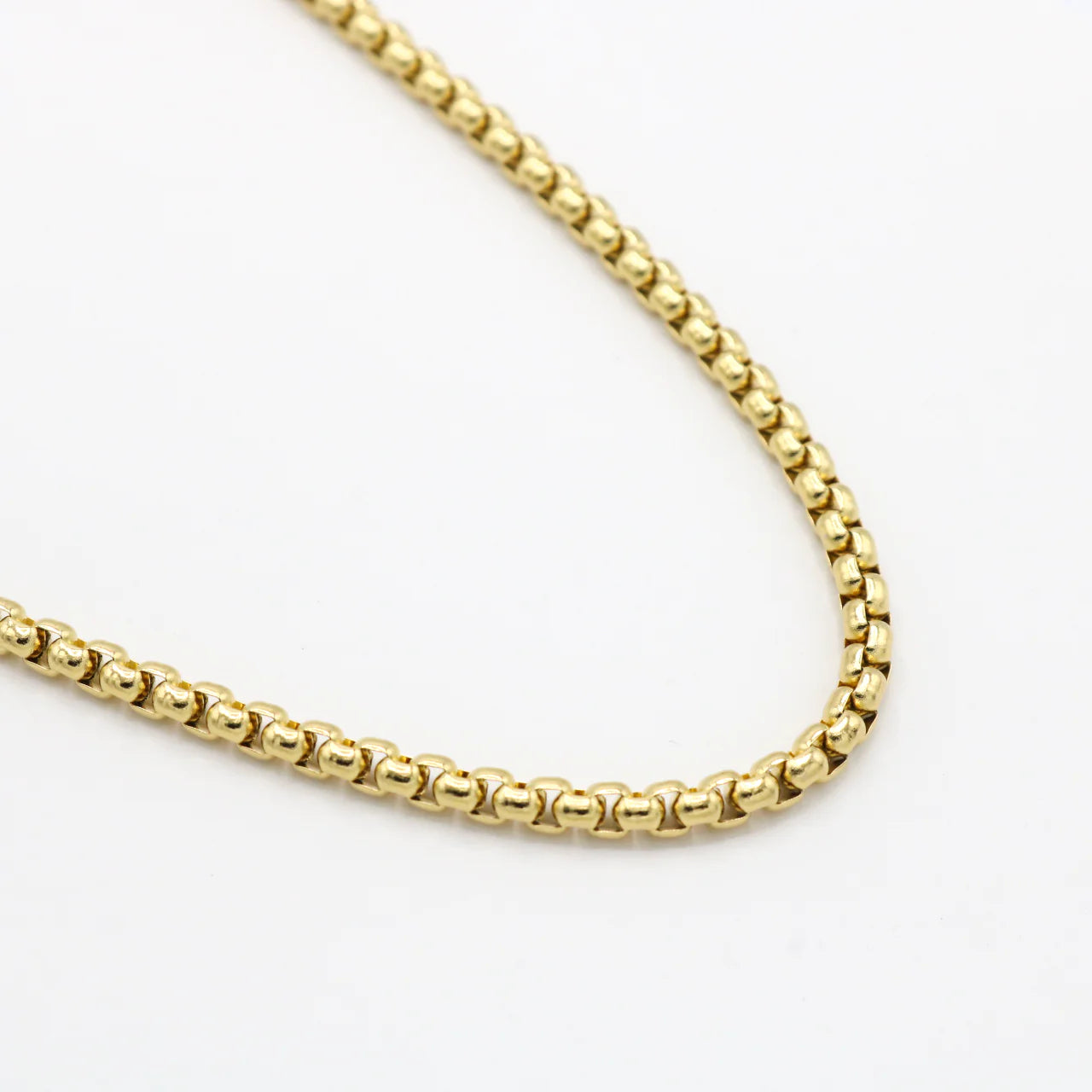 24" Round Box Chain (4mm) - Gold