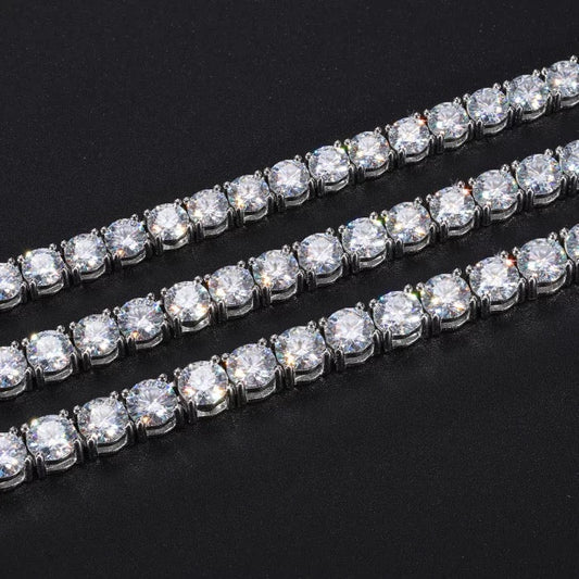 5mm Moissanite Tennis Chain - Real 925 Silver