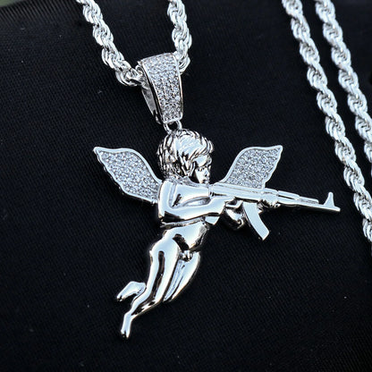 Archangel Of Reprisal Pendant - Real 925 Silver