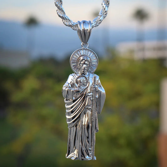 Big San Judas Pendant - Real 925 Silver