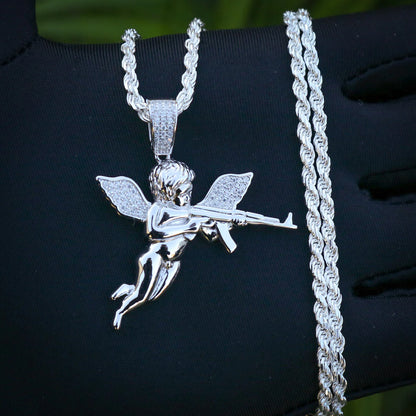 Archangel Of Reprisal Pendant - Real 925 Silver