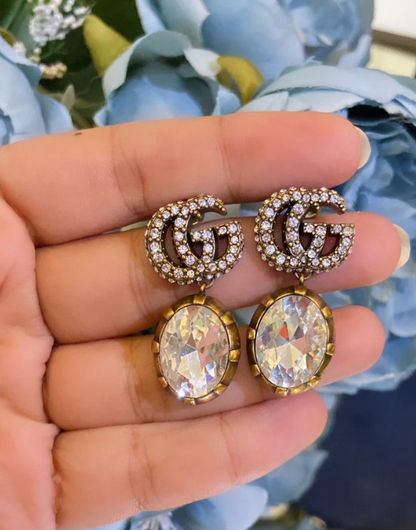 GG CRYSTAL DROP EARRINGS (COLOURS AVAILABLE)