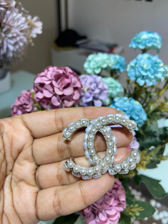 CC PEARL EMBELLISHED BROOCH